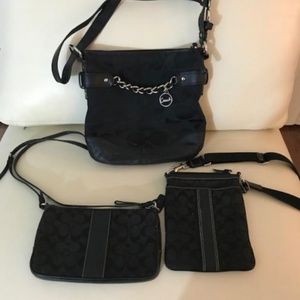 3 Black Coach Signature Purses